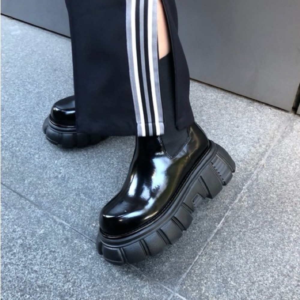 Jeffrey Campbell Stomped Platform Boots Black - Picture 2 of 13